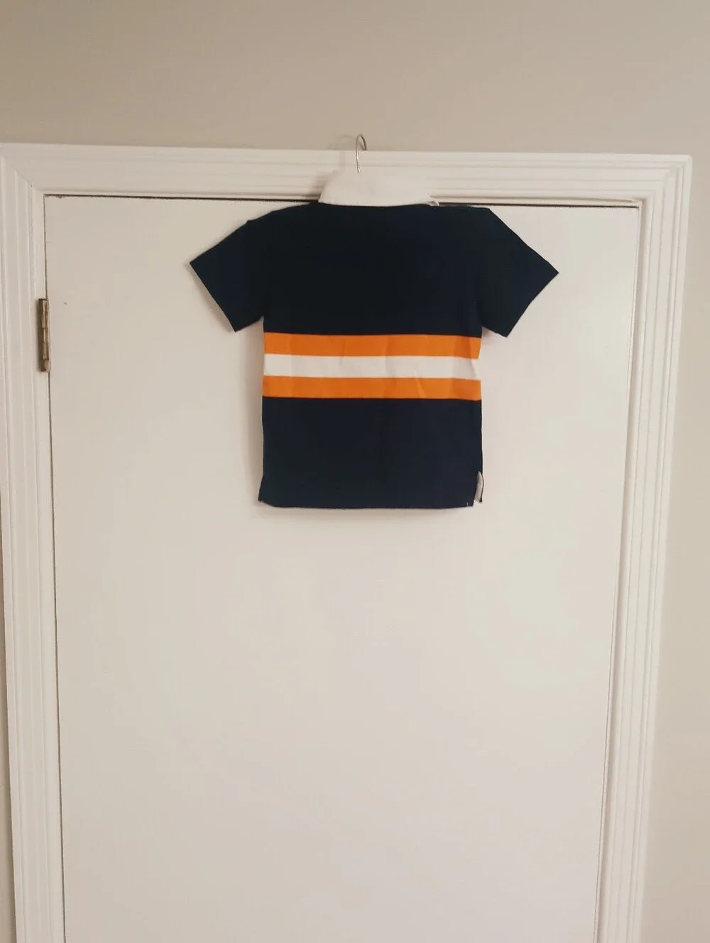 Ralph Lauren Navy Rugby Polo with Orange & White Chest Stripes Toddlers Size 2t